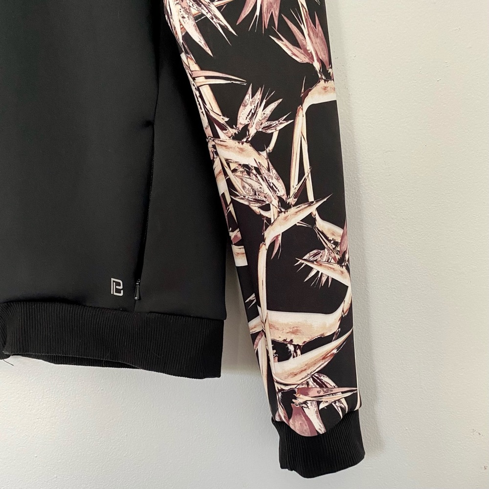 Body Language Full Zip Bomber Jacket Leaf Print M - Picture 4 of 7